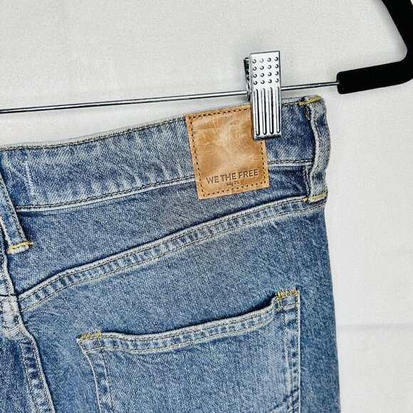 We The Free People Jeans Sz 27 (30x30) Blue Denim Distressed Straight Leg - Picture 12 of 13